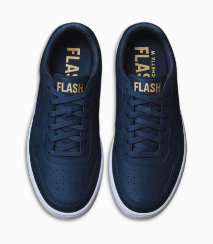 White & Black Leather Sneakers